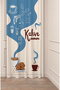 Coffe Time Espresso Latte Coffee Time Bohemian Patterned Special Design Digital Printed Stylish Style Background Curtain