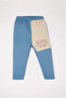 E0324 Blue Baby Boy 2-Piece Set Crew Neck Printed Sweatshirt Elastic Waist Sweatpants - 2