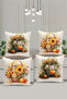 4-Piece Double-Sided Digital Print Throw Pillow Cover Halloween Autumn Themed