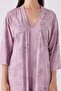 Women's Long Sleeve Lace Trimmed 3-Piece Pajama Set with Robe and Drawstring Straps - 7