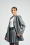 Women's Gray Belt Detailed Pleated Regular Waist Skirt - 2