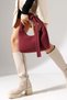 Burgundy Women's Nubuck Bag Shoulder Bag and Handbag - 2