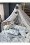240 cm Knitted Protective Baby Sleeping Set 60X120 - Includes Sleeping Companion Pillows and Mosquito Net Set - 4