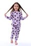 Isob Lilac Kuromi Patterned Interlock 100% Cotton Girls' Pajama Set 3-13 Years 41228 - 2