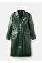 Long Leather Effect Coat - 3