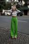 Grass Green High-Waisted Elastic Waist Women’s Knit Pants - 2