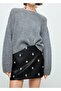 Studded Detailed Leather Look Skirt - 7