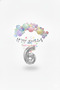 İstoç Happy Birthday Written Calligraphy Banner Macaron Balloon Set 6 Years Old Silver Set Birthday