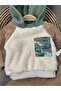 Plush Hooded 3 Thread Inside Cotton Pants Winter Baby Boy Suit - 5