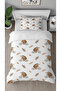 Bicycle Bear Gold Leaf Pattern Printed Special Design Single Children's Duvet Cover Set Without Sheets