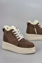 Frm 034 Fur Detail Lace up Boots - 2