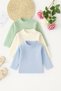 Girls Boys Children's Underwear Half Fisherman Thin Sweater Ka Set of Ribbed Knit