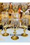 6 Bohemia Gold Titanium Pineapple Model Coffee Side Water Glass 180Cc - 2