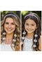 Double Pendant Flower Crystal Metal Beaded Crown Special Day Crown Female Children Silver Grey