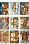 9 Pieces Glitter Postcard Set New Year Landscape Nostalgia Highland House Model -7