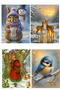 9Pcs Glittery Christmas Card Postcard Gift Nostalgic Sticker Cute Penguins Model-5 - 2