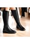 Women's Daily Boots Below Knee Zippered Lingo Black