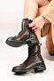 Laceless Zippered Genuine Leather Thermo Sole Casual Boots 335-662-17 Women's Boots - 4