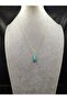 Gold Color Teardrop Model Turquoise Natural Stone Necklace - 2