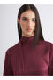Vizyon New Season Shawl Collar Satin Dress - 2