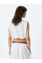 Women's White Crop Sleeveless Blouse - 4