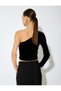 Women's Black One-Shoulder Bodysuit - 4