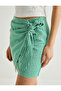 Women's Green Mini Envelop Skirt - 5