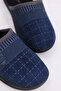 Men's House Slippers Blue Winter Warm Lined Non-Slip Sole Comfortable Soft Indoor Slippers - 4