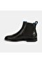Women's Black Chelsea Leather Boots with Blue Lining Detail - 4