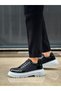 Ba0243 Lace-Up Patent Leather Parachute Detailed High Sole Black Men's Shoes - 3