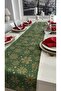 New Year Themed Green Runner Christmas Table New Year's Table Runner (Napkin Not Included) - 3