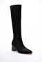 Women's Suede Boots Zippered Black Arsen - 3