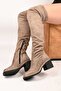 Laceless Stretch Detailed Thermo Sole Genuine Leather Boots 336-1236 Women's Boots - 5