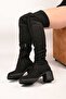 Laceless Stretch Detailed Thermo Sole Genuine Leather Boots 336-1236 Women's Boots - 6