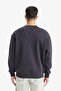 Relax Fit Crew Neck Thick Inside Soft Fleece Anthracite Men's Sweatshirt T5139Az/Ar138 - 6