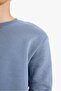 Regular Fit Crew Neck Basic Plain Thick Sweatshirt T3777Az25Au - 5