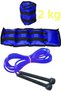 2 Kg Hand Foot Weight Double Velcro 2kg X 2pcs Wrist Weight Sandbag And Jump Rope Set Blue - 3