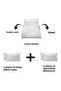 7 Piece Cotton Knitwear Blanket Ahzen Double Duvet Cover Set Cream - 3