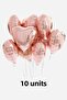 Heart Patterned 10 Pieces Dusty Rose Helium Compatible Foil Confetti Happy Birthday Special Day Balloon - 3