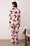 Pembe %100 Pamuklu Kaplan Baskılı Örme Pijama Takımı THMAW26PT00202 - 4