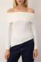 Ecru Carmen Collar Asymmetrical Fitted/Bodycon Knitted Blouse Twoaw26Bz00255 - 3