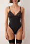 Siyah Dantel Detaylı Body THMAW26BD00011 - 3