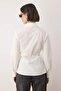 White Button Detailed Adjustable 100% Cotton Poplin Shirt Twoaw26Go00101 - 8