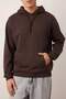 Koyu Kahverengi Oversize/Geniş Kesim Kapüşonlu İçi Polar/Sıcak Tutan Sweatshirt TMNAW23SW00195 - 3