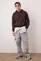 Koyu Kahverengi Oversize/Geniş Kesim Kapüşonlu İçi Polar/Sıcak Tutan Sweatshirt TMNAW23SW00195