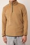 Camel Regular/Normal Fit Stand Collar Zippered Seam Detail Fleece Sweatshirt Tmnaw26Sw00036 - 3
