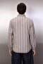 Haki Slim Fit Düğmeli Yaka İnce Çizgili Gömlek TMNSS20GO0092 - 4