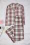 Mint Pamuk Karışımlı Ekoseli Kışlık Kalın Flanel Dokuma Pijama Takımı THMAW26PT00175 - 5