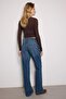 Dark Blue Low-Rise Straight Cut Straight 100% Cotton Non-Stretch Jeans TWOSS24JE00100 - 4
