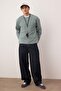 Açık Mavi Yeni Oversize/Geniş Kesim Eskitme/Soluk Efekt Kalın Sweatshirt TMNAW26SW00022 - 2